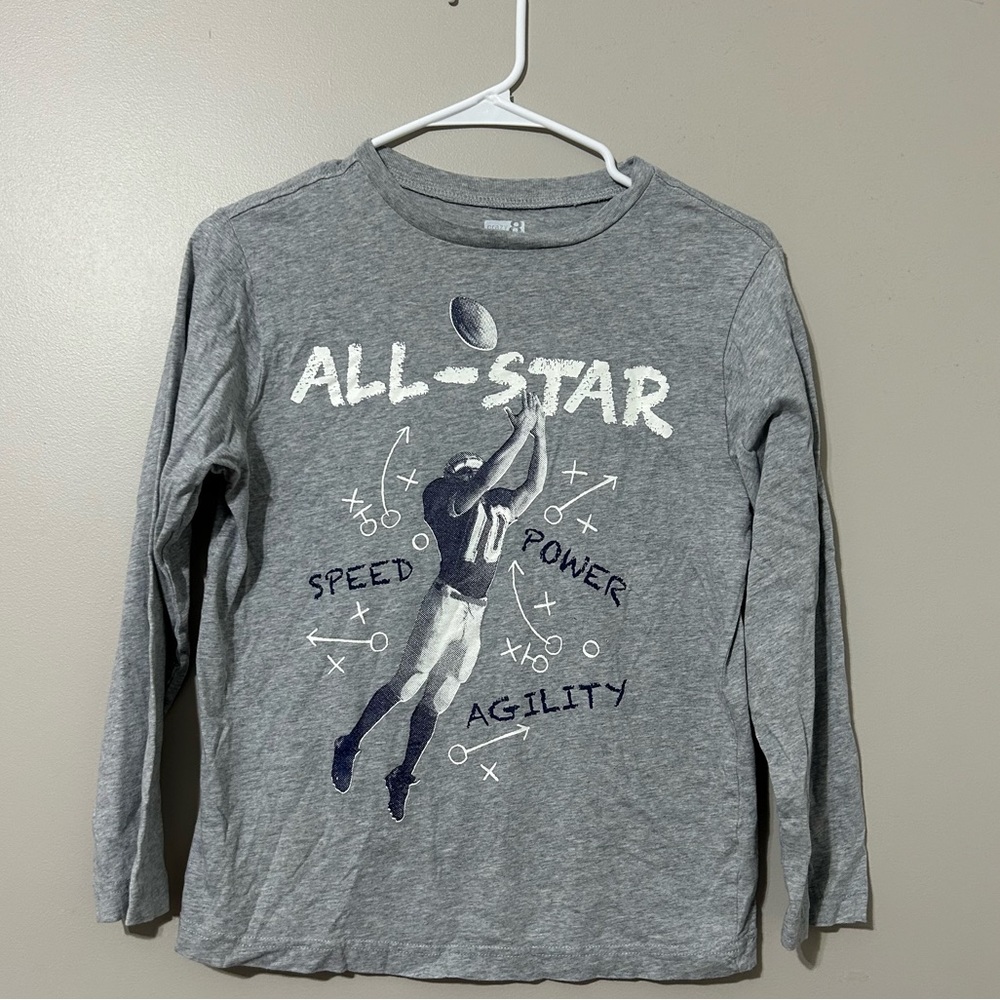 Boys Crazy 9 Shirt Gray Large